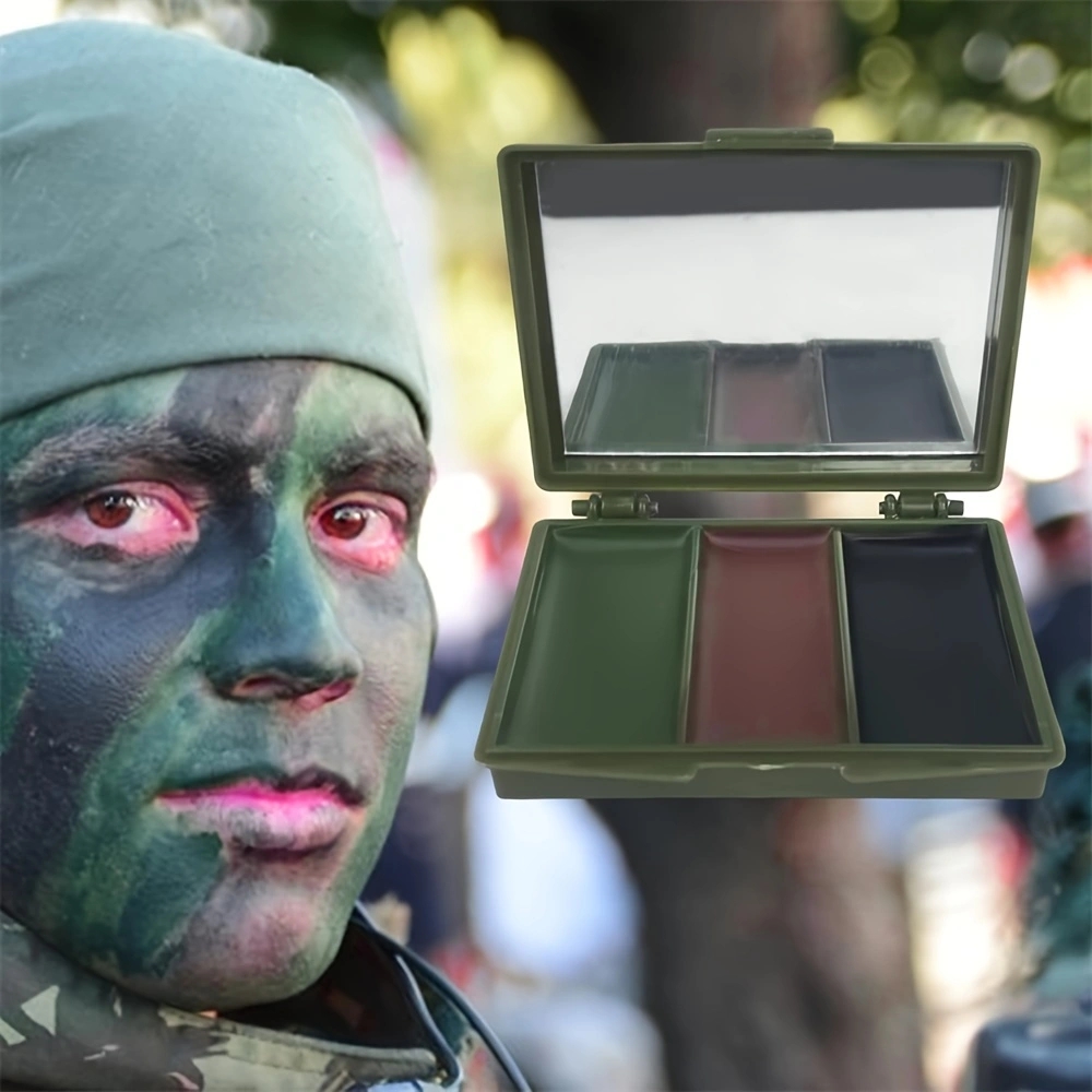 Driekleurige camouflage gezich - Camo Face Paint recensie en prijs